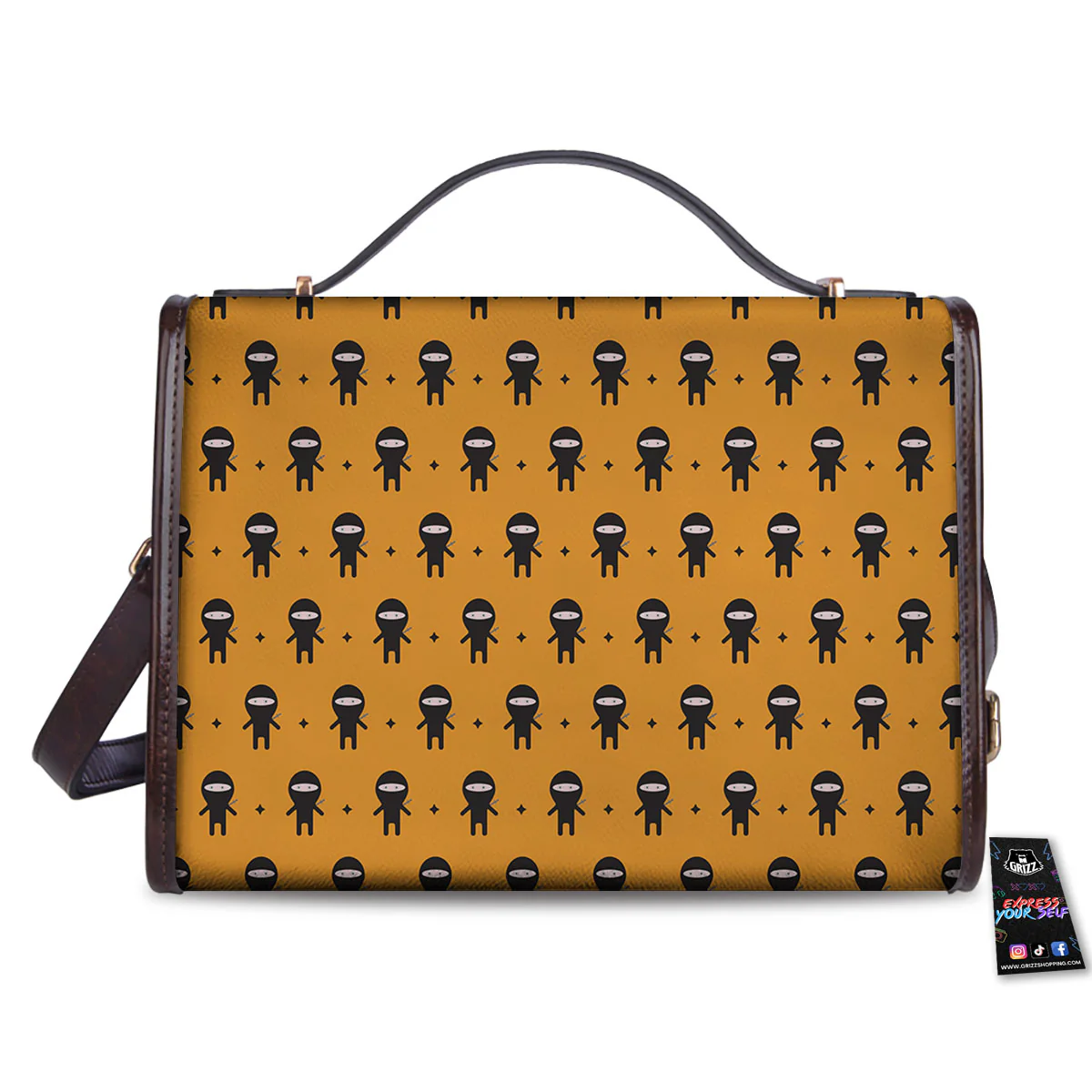 Baby Ninja Print Pattern Women's Satchel Bag - Image 2