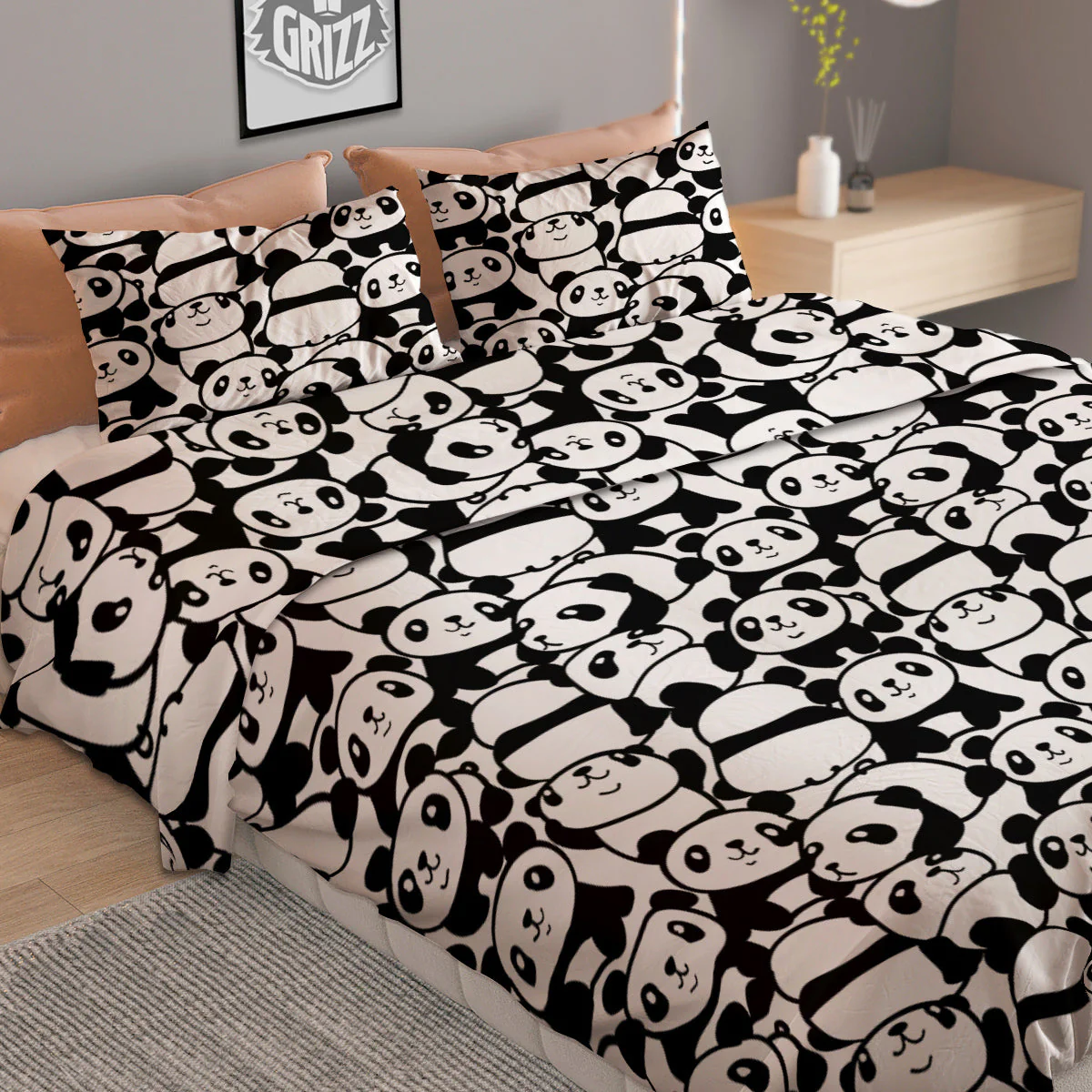 Baby Panda Cute Print Pattern Duvet Cover Bedding Set - Image 2