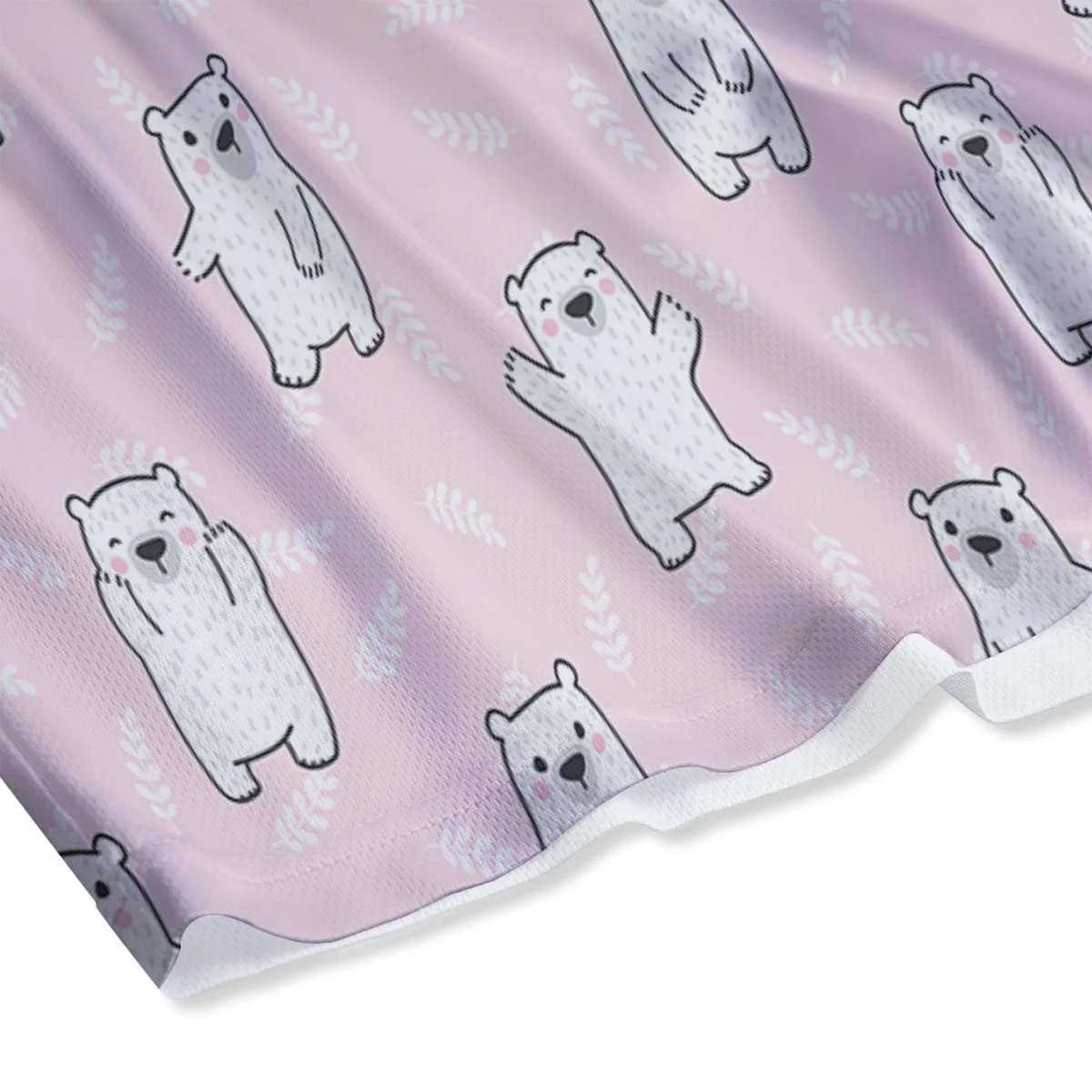 Baby Polar Bear White Print Pattern Mesh Shorts - Image 4