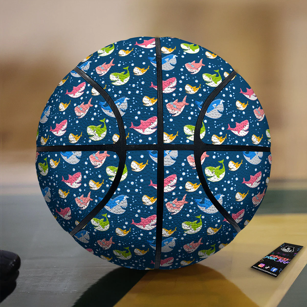 Baby Sharks Colorful Print Pattern Basketball