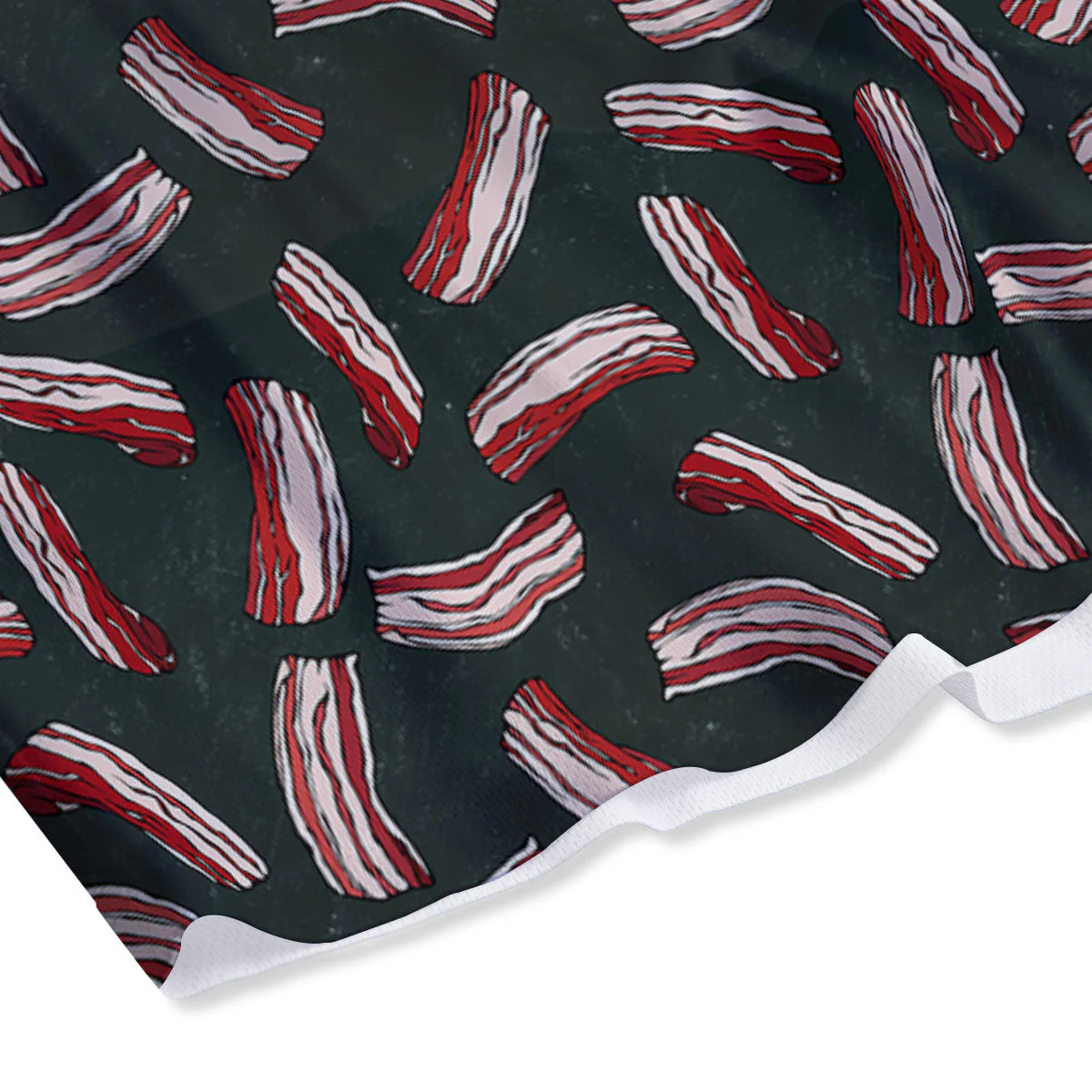 Bacon Black Print Pattern Mesh Shorts - Image 4