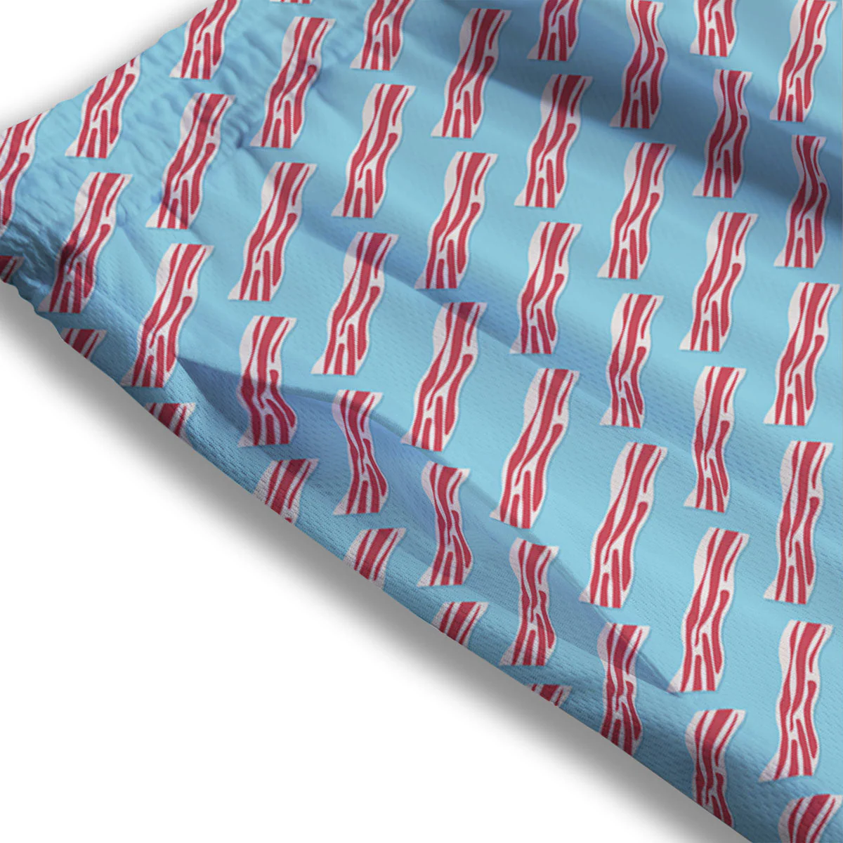 Bacon Blue Print Pattern Mesh Shorts - Image 3