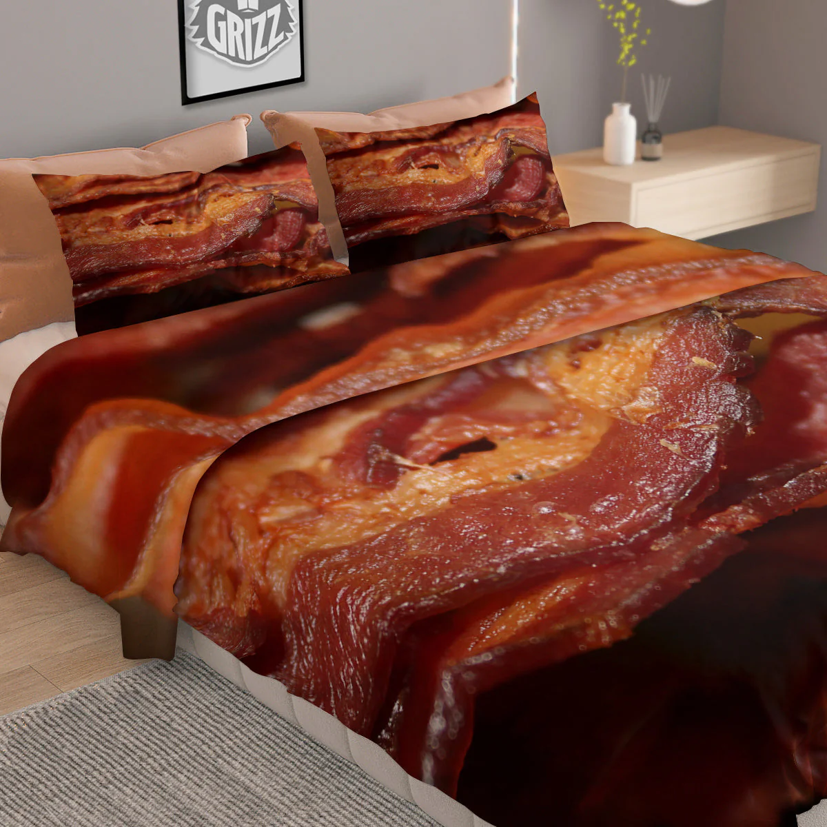 Bacon Crispy Print Duvet Cover Bedding Set - Image 2