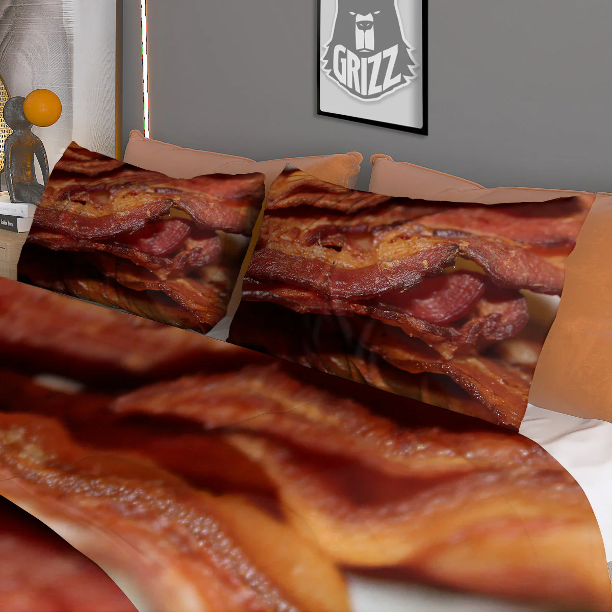 Bacon Crispy Print Duvet Cover Bedding Set - Image 3