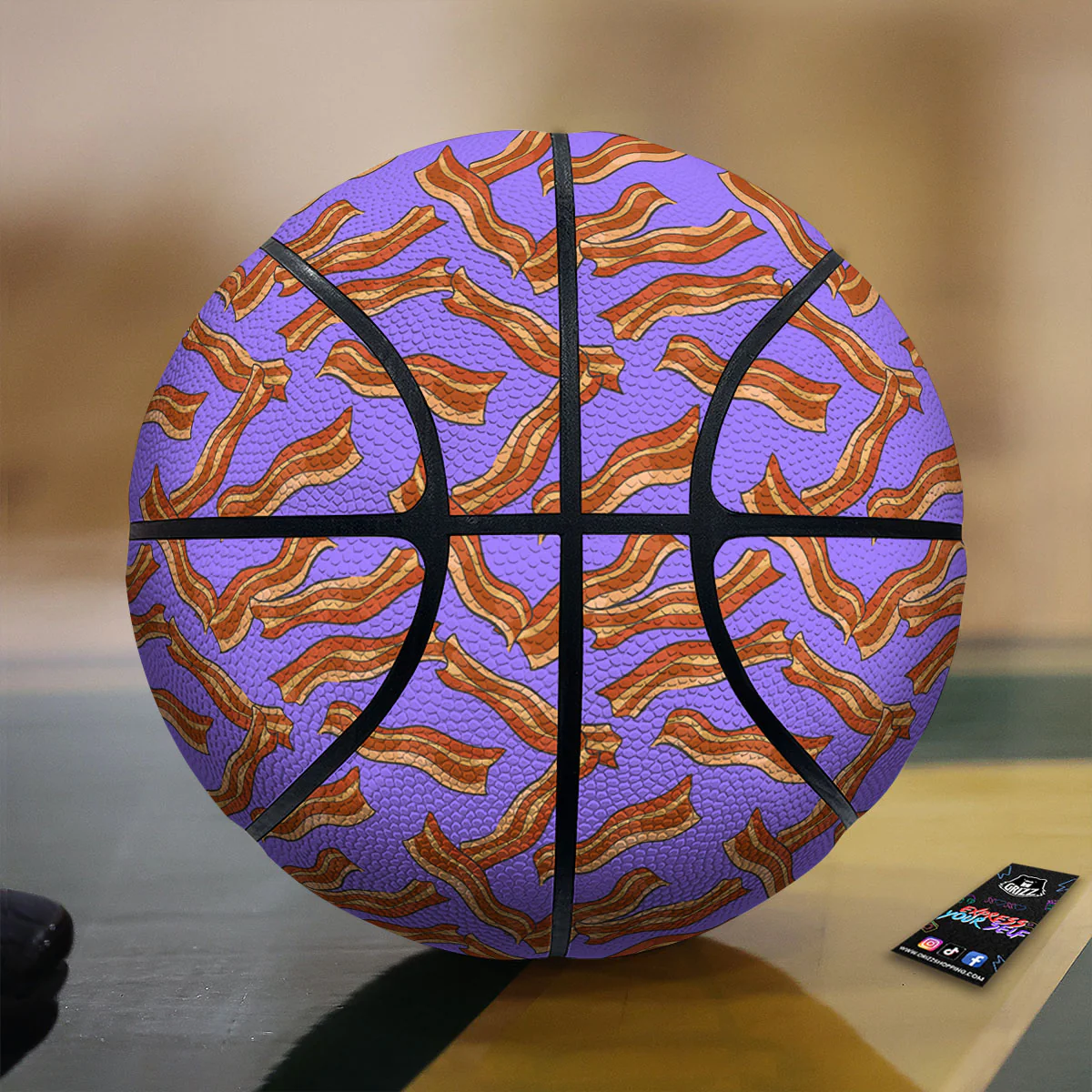 Bacon Purple Print Pattern Basketball