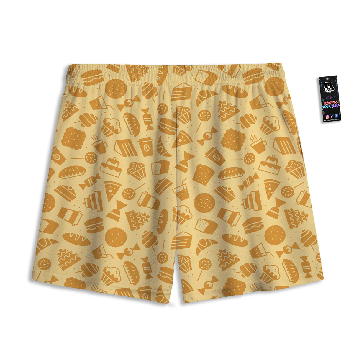 Bakery And Dessert Print Pattern Mesh Shorts - Image 2
