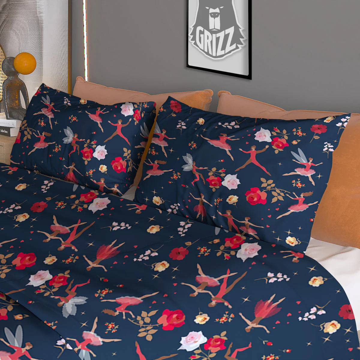 Ballet Floral Print Pattern Duvet Cover Bedding Set - Image 3