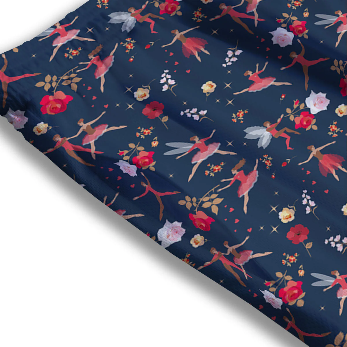 Ballet Floral Print Pattern Mesh Shorts - Image 3