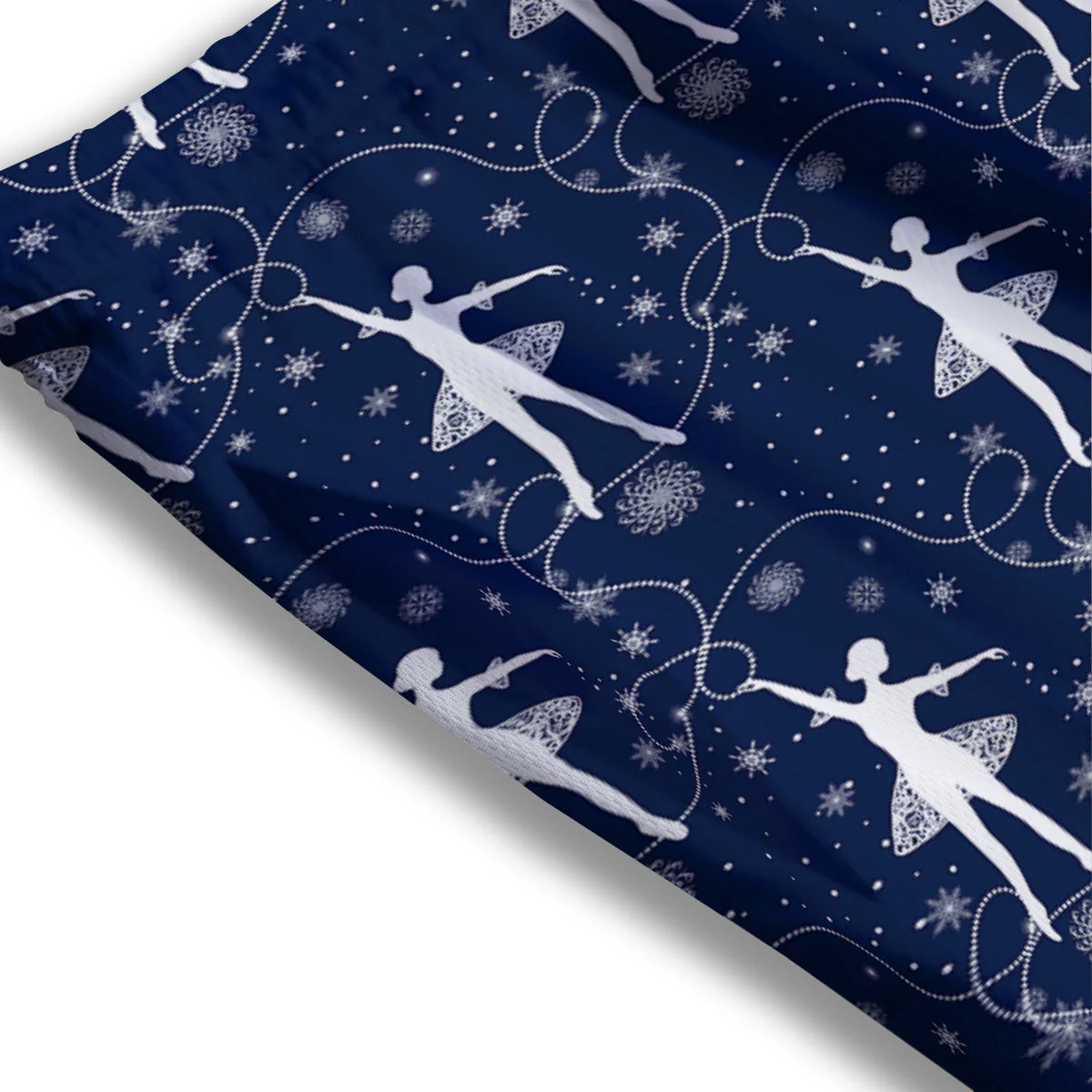 Ballet Snowflake Print Pattern Mesh Shorts - Image 3