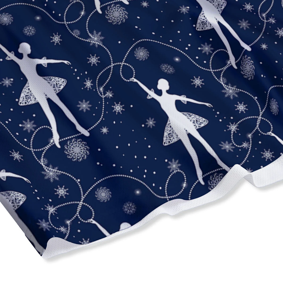 Ballet Snowflake Print Pattern Mesh Shorts - Image 4