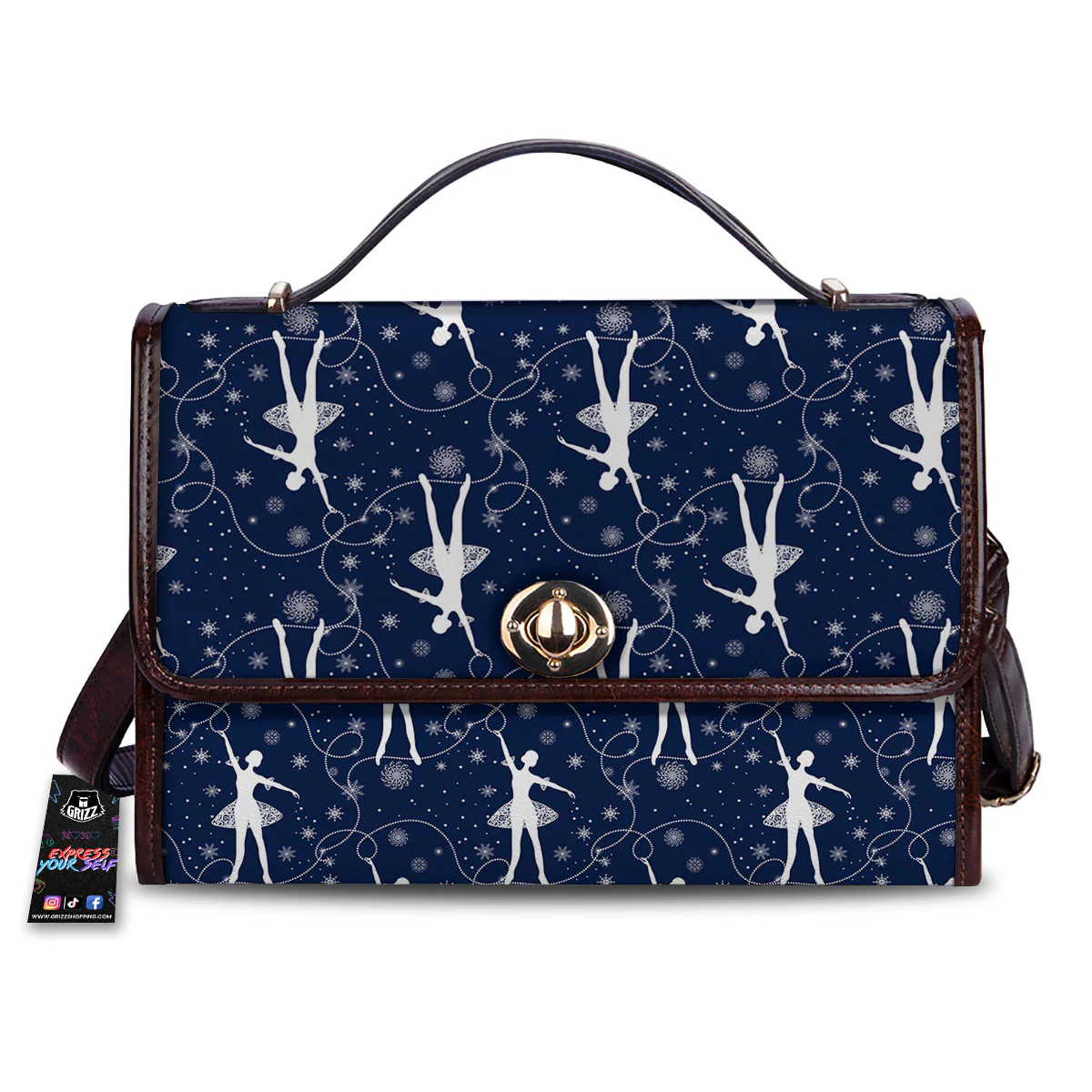 Ballet Snowflake Print Pattern Women's Satchel Bag