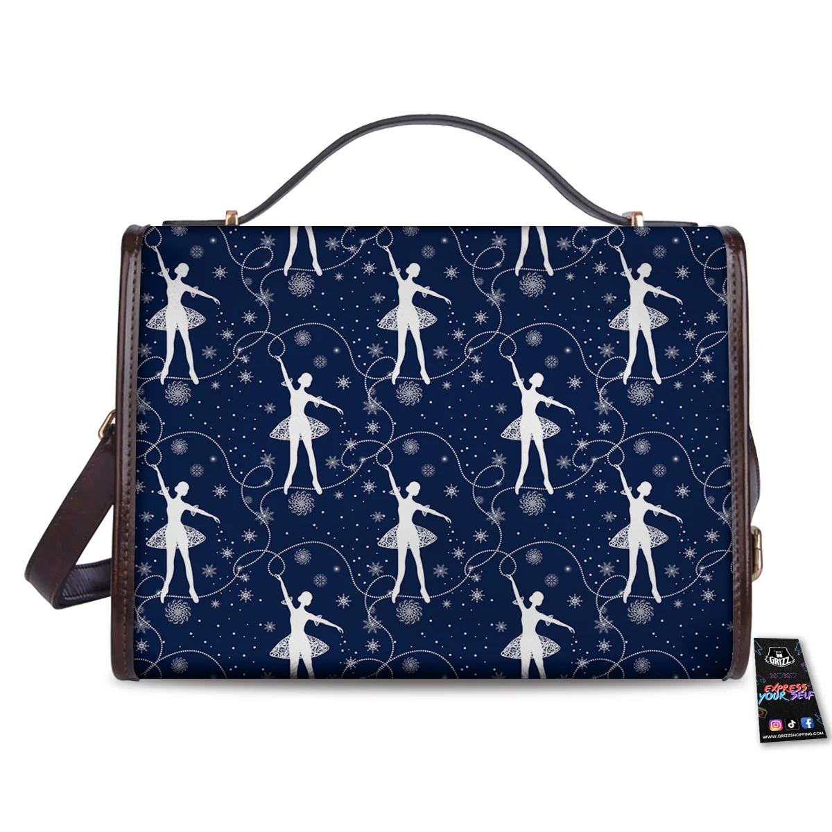 Ballet Snowflake Print Pattern Women's Satchel Bag - Image 2
