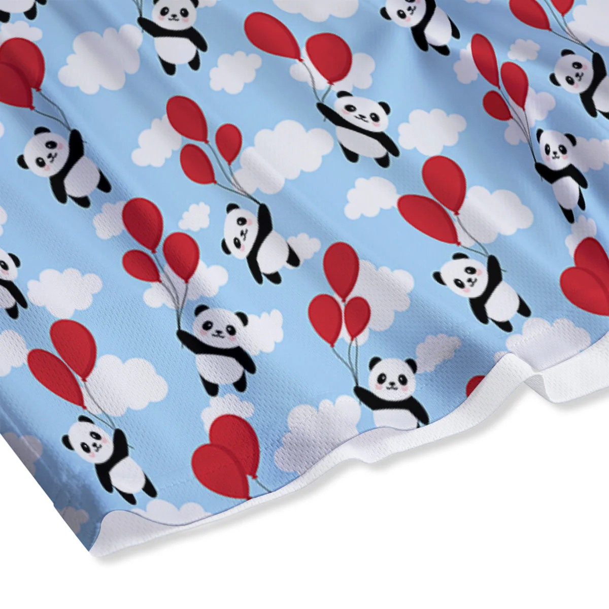 Balloon And Cute Panda Print Pattern Mesh Shorts - Image 4