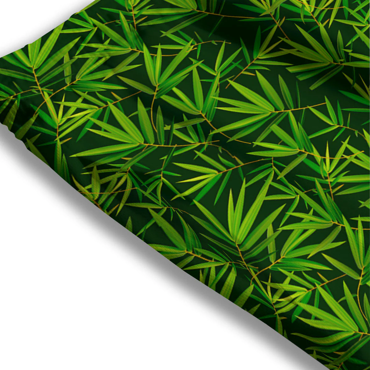 Bamboo Leaf Green Print Pattern Mesh Shorts - Image 3