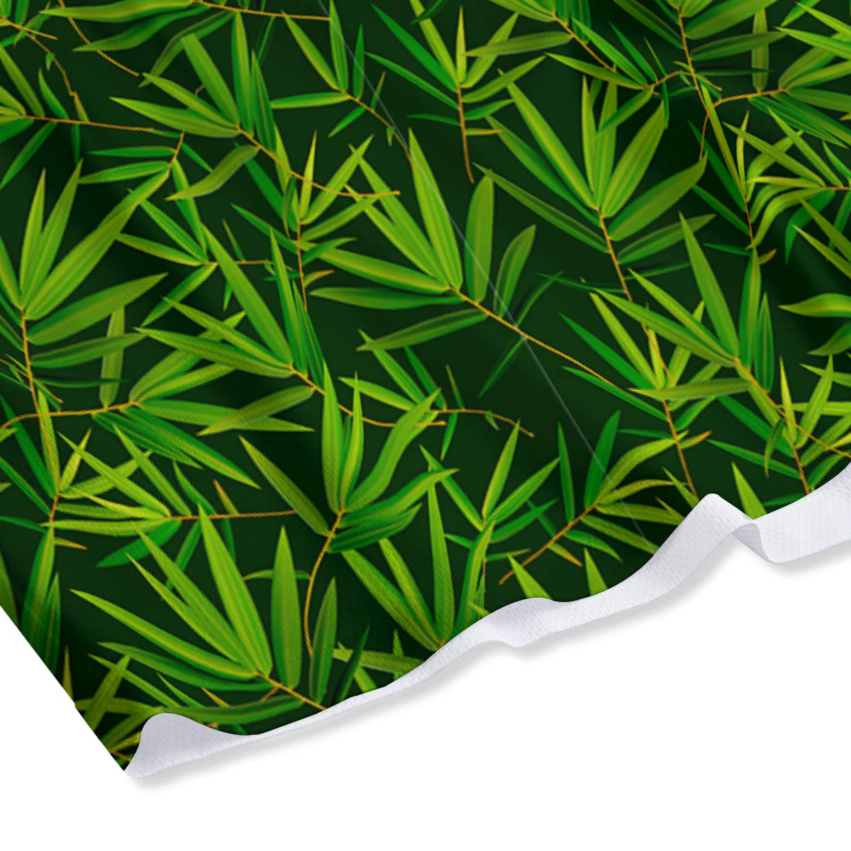 Bamboo Leaf Green Print Pattern Mesh Shorts - Image 4