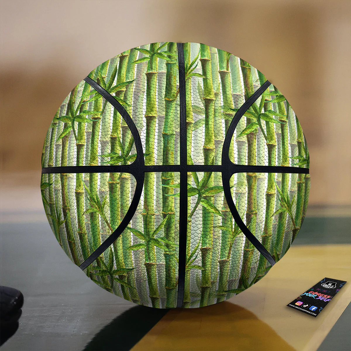 Bamboo Watercolor Print Pattern Basketball