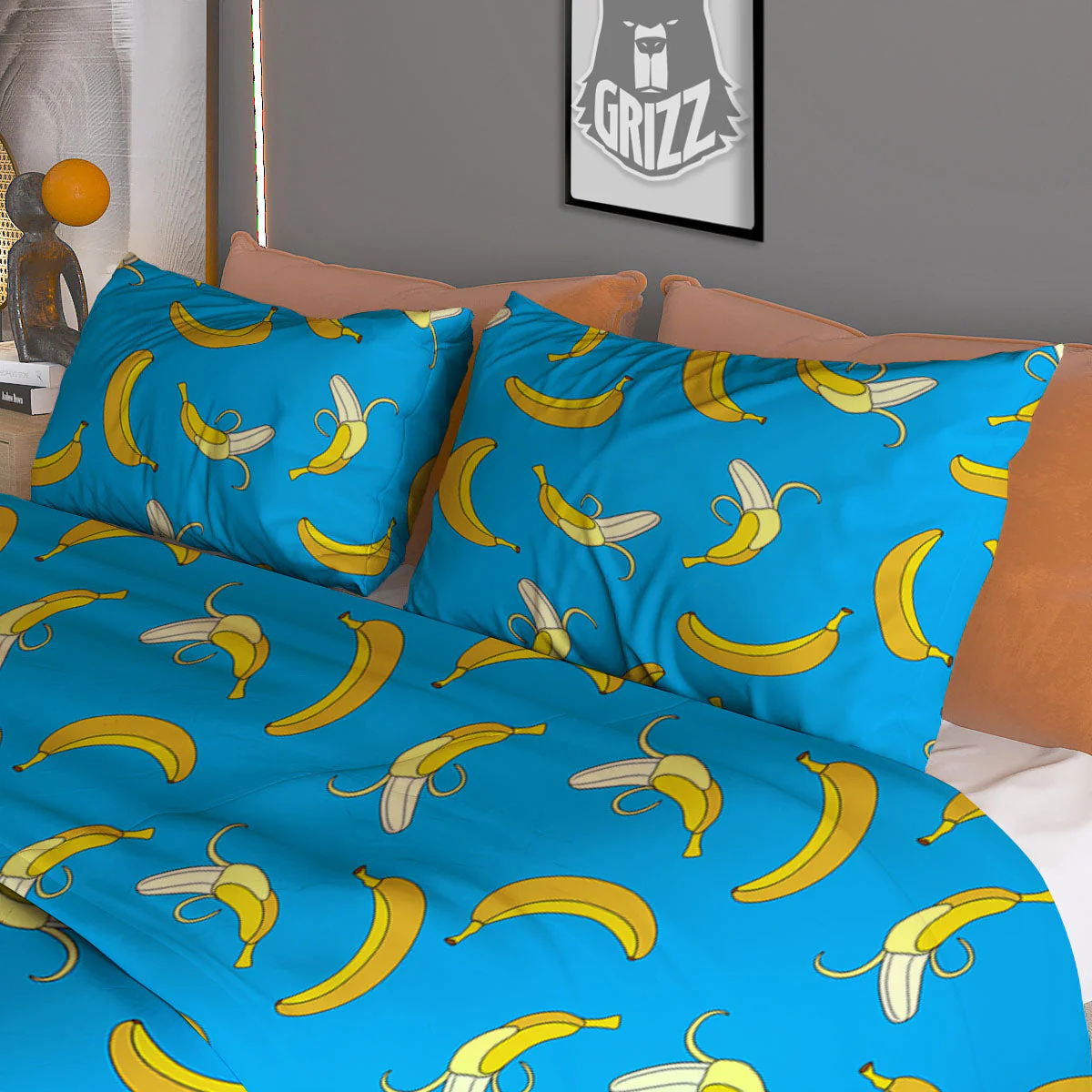 Banana Blue Print Pattern Duvet Cover Bedding Set - Image 3
