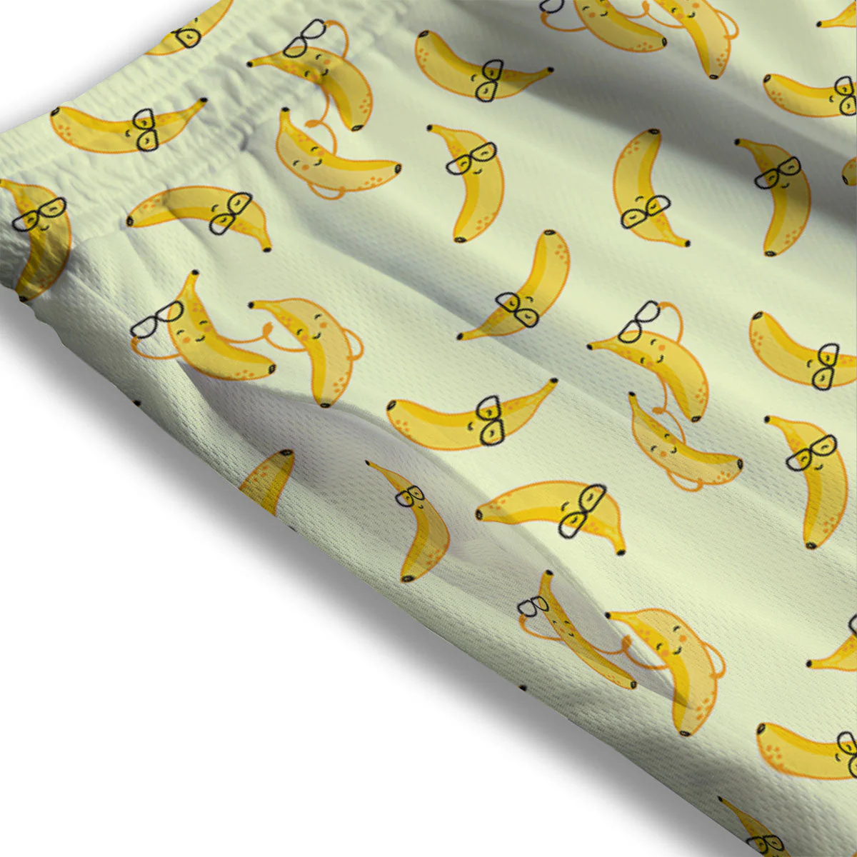 Banana Cute Print Pattern Mesh Shorts - Image 3