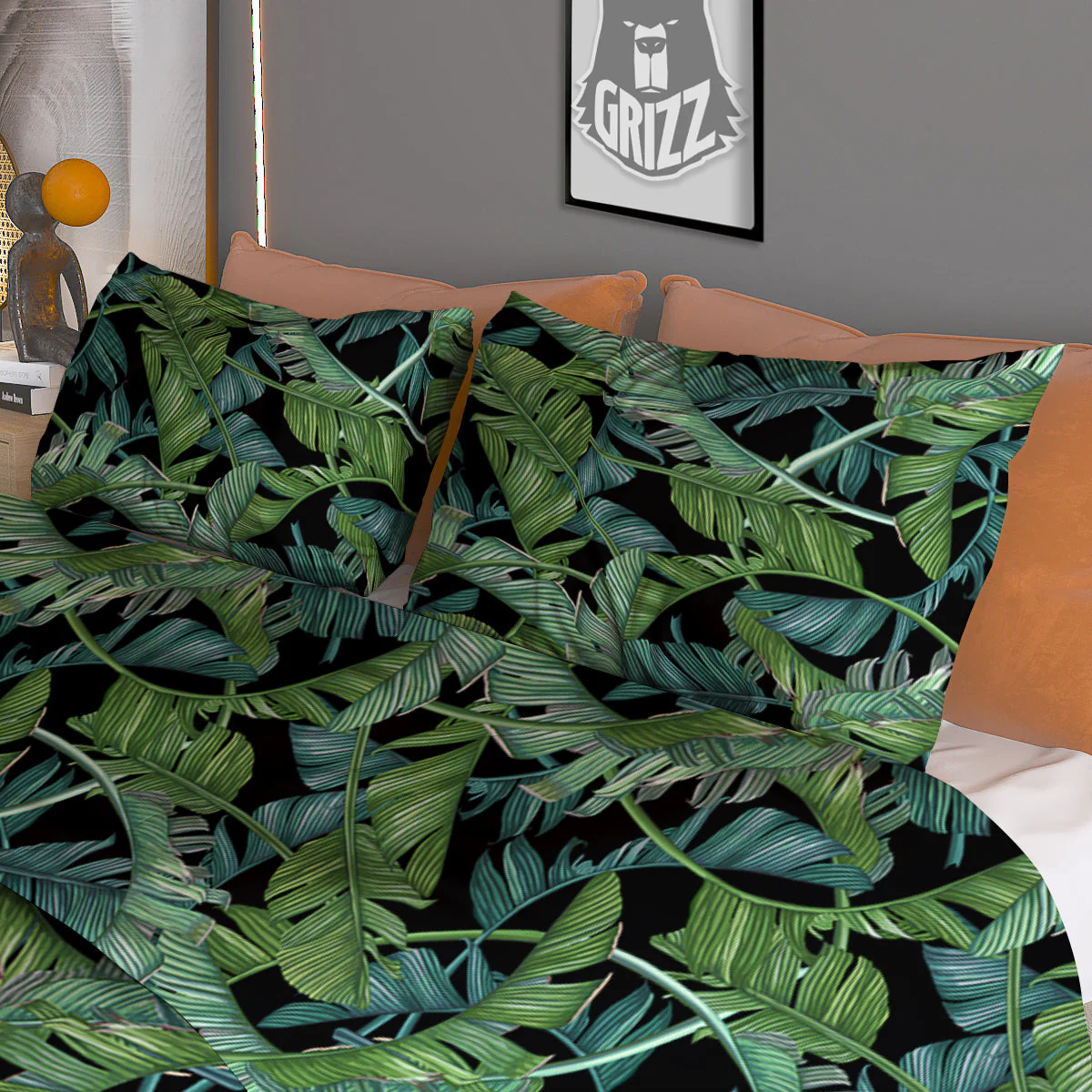 Banana Leaf Print Pattern Duvet Cover Bedding Set - Image 3