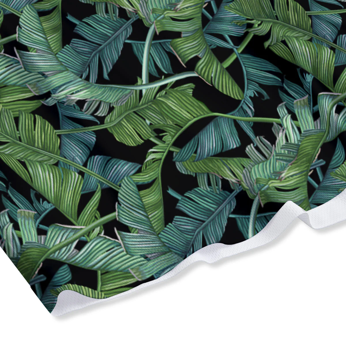 Banana Leaf Print Pattern Mesh Shorts - Image 4