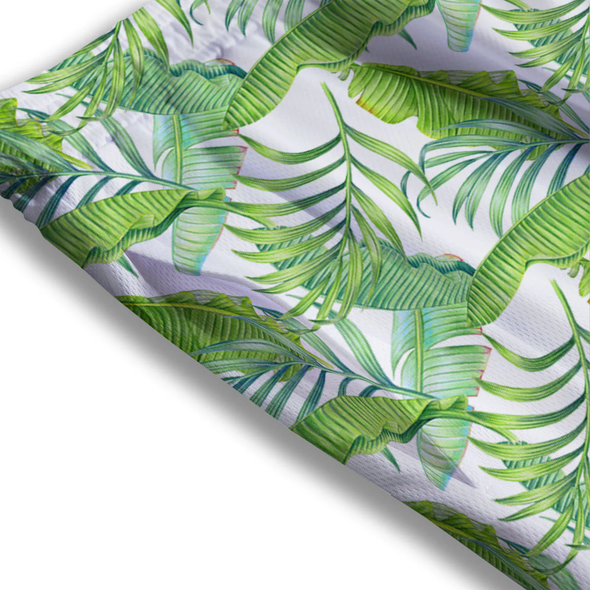 Banana Leave Palm Tree Print Pattern Mesh Shorts - Image 3