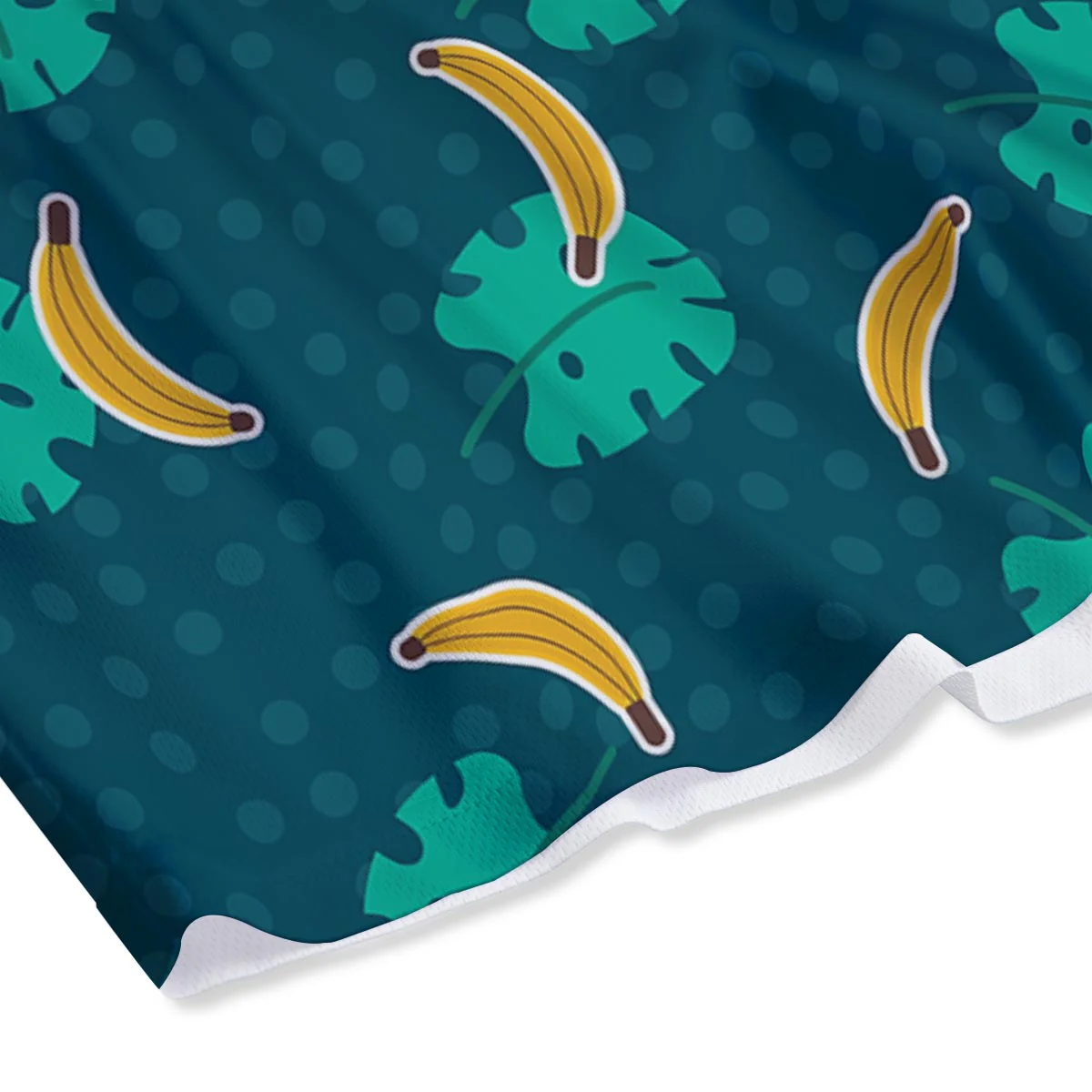 Banana Teal Print Pattern Mesh Shorts - Image 4