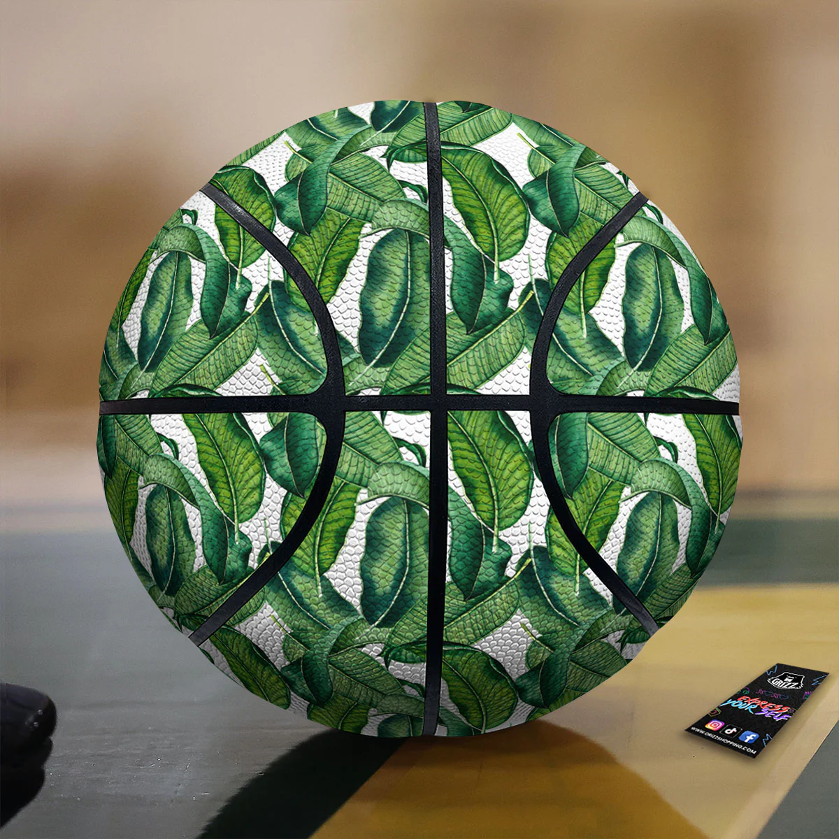 Banana Tropical Green Print Pattern Basketball