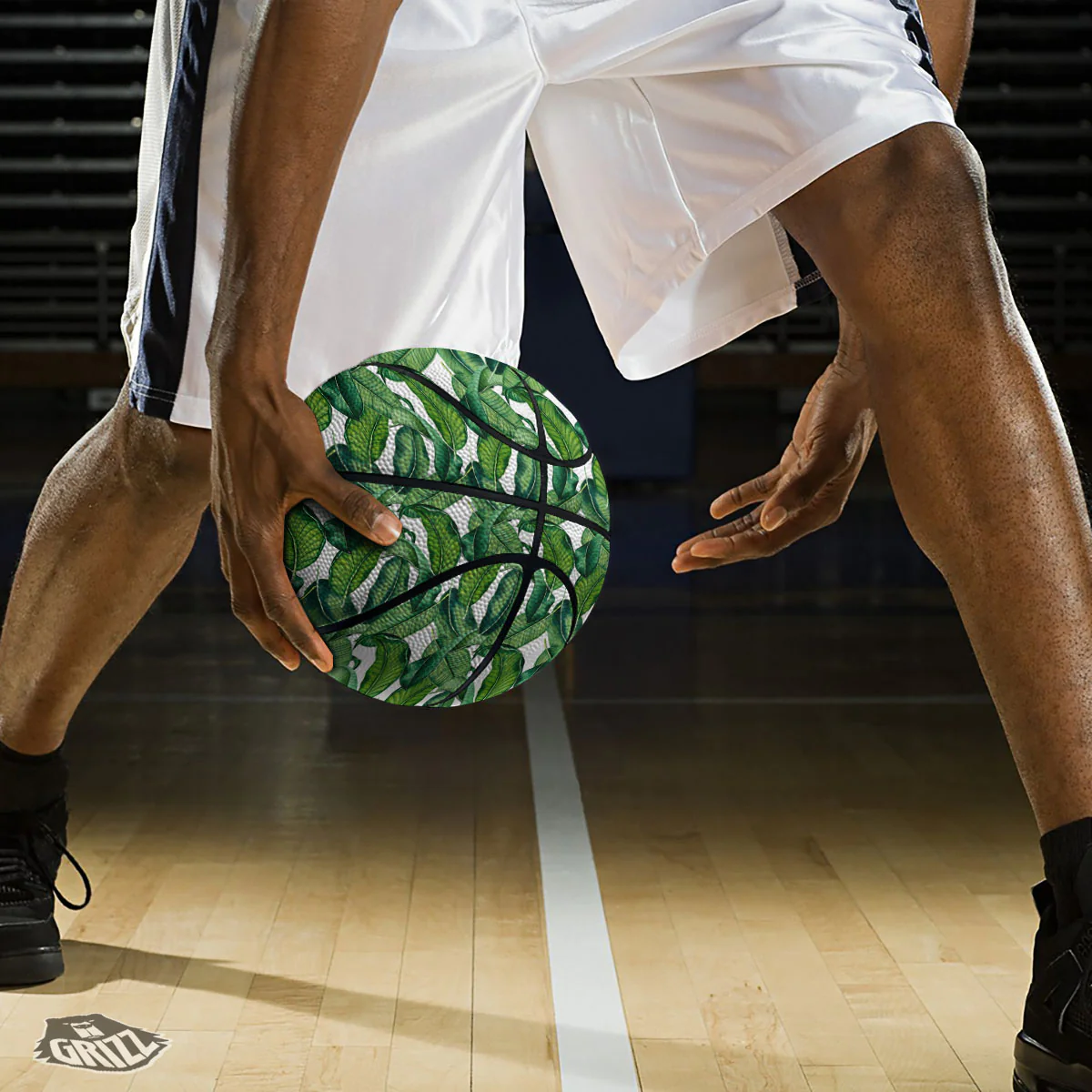 Banana Tropical Green Print Pattern Basketball - Image 3