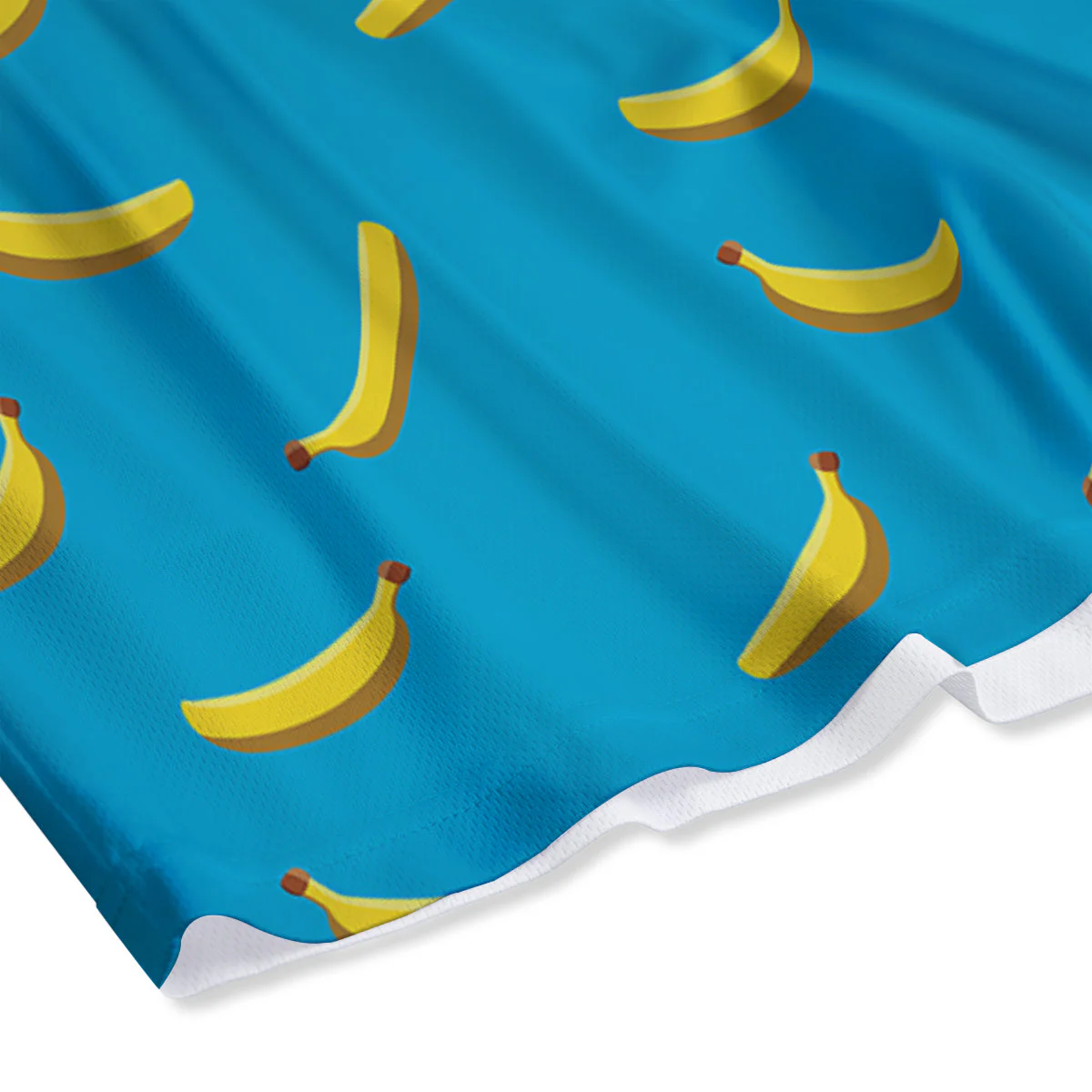 Banana Turquoise Print Pattern Mesh Shorts - Image 4