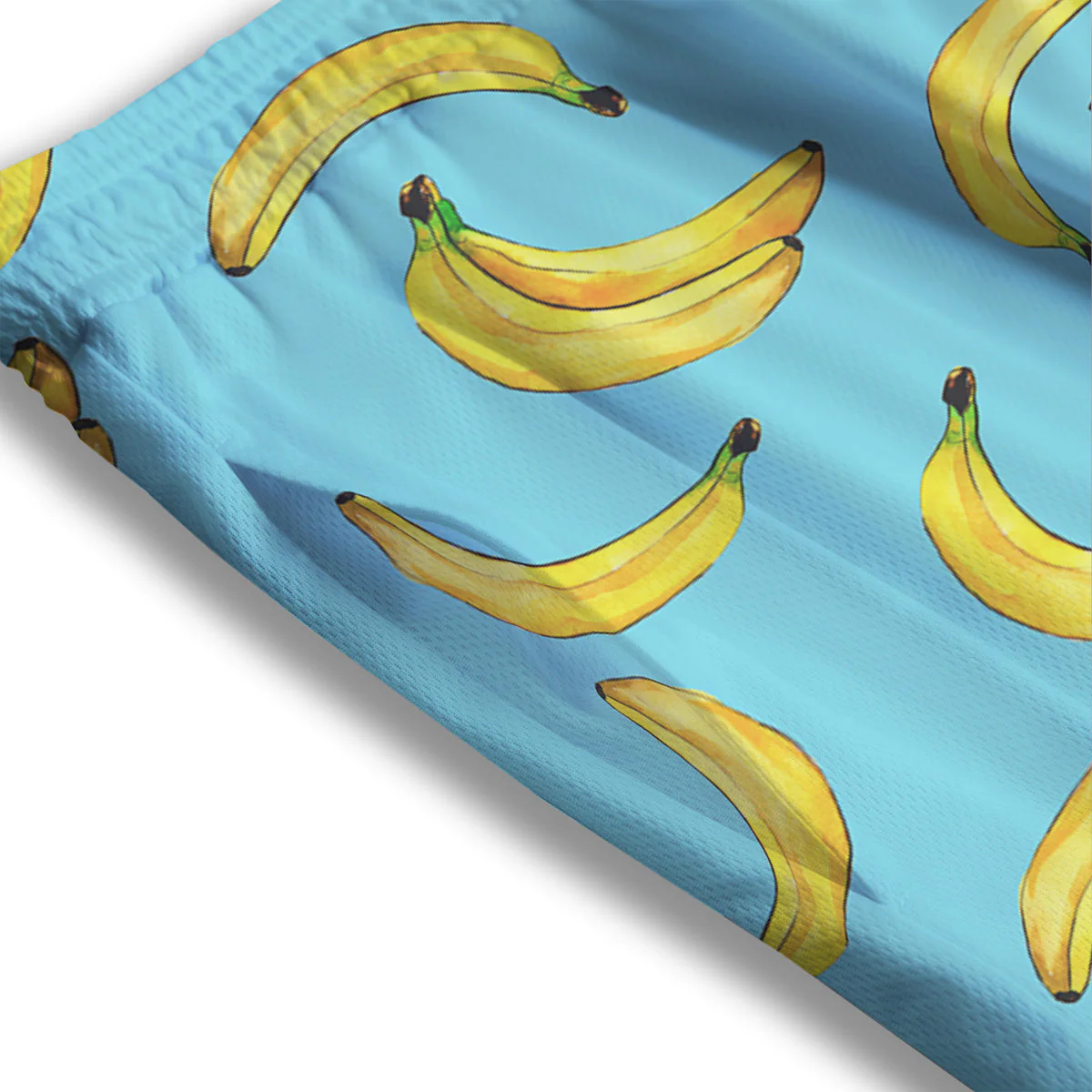 Banana Watercolor Print Pattern Mesh Shorts - Image 3