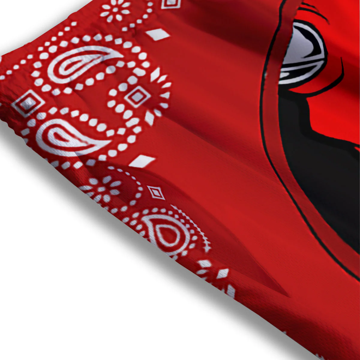 Bandana Red Hannya Demon Print Mesh Shorts - Image 3