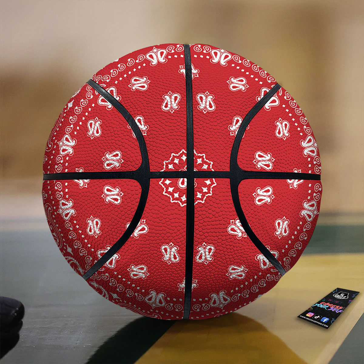 Bandana Red Paisley Print Basketball