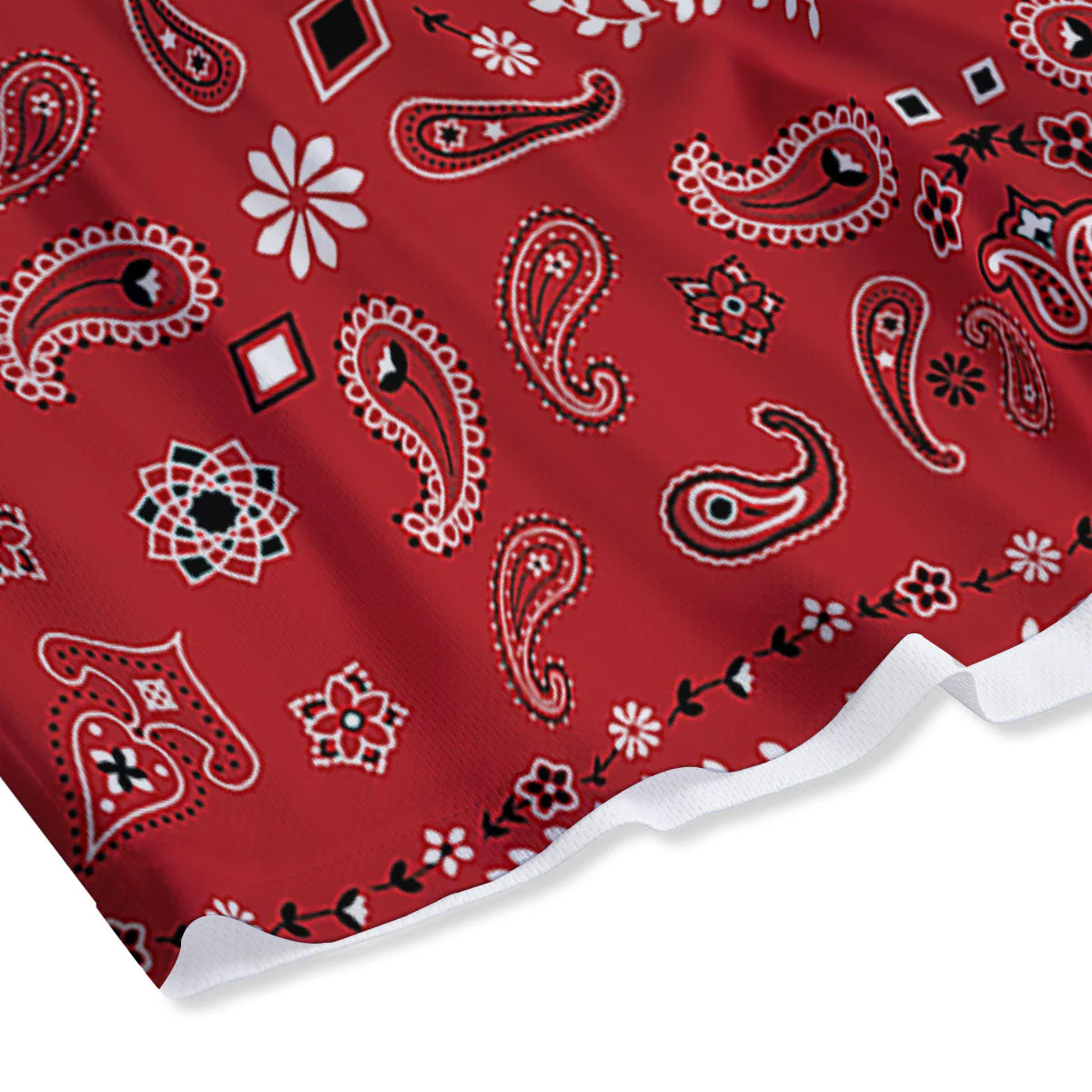 Bandana White And Red Print Mesh Shorts - Image 4