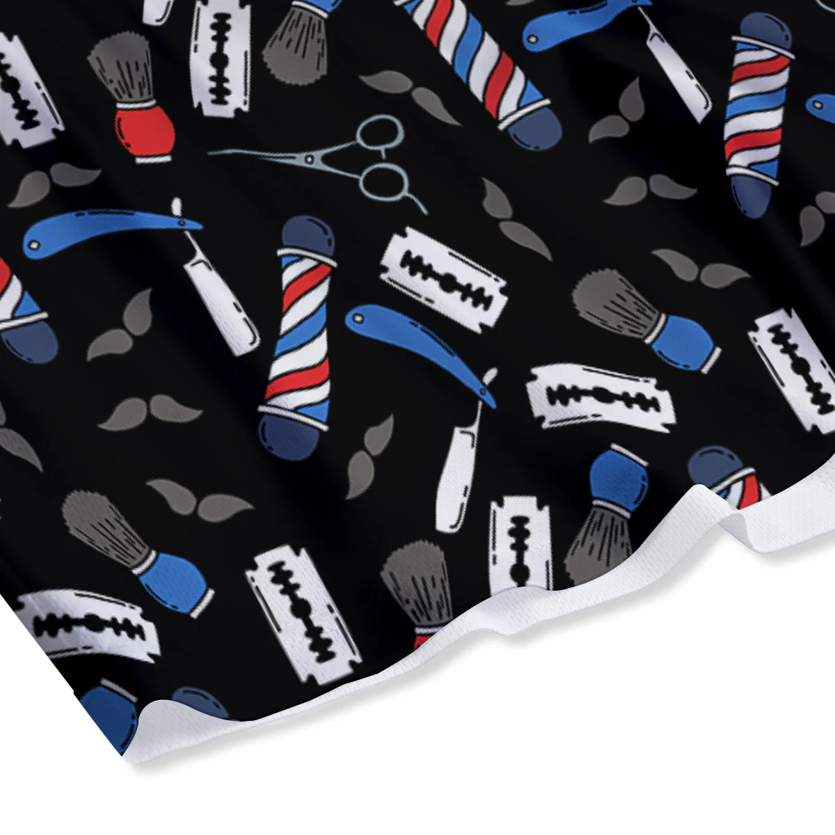 Barber Equipment Print Pattern Mesh Shorts - Image 4