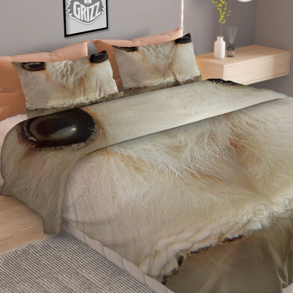 Barn Owl Print Duvet Cover Bedding Set - Image 2