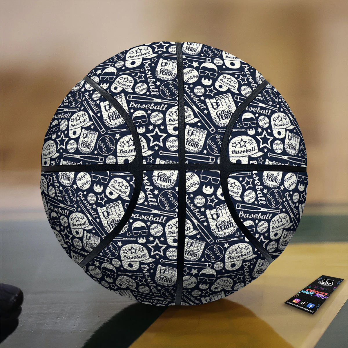 Baseball Black Print Pattern Basketball