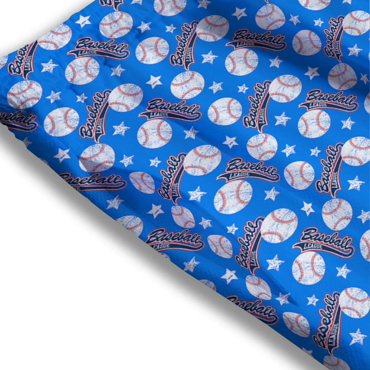 Baseball Blue Print Pattern Mesh Shorts - Image 3