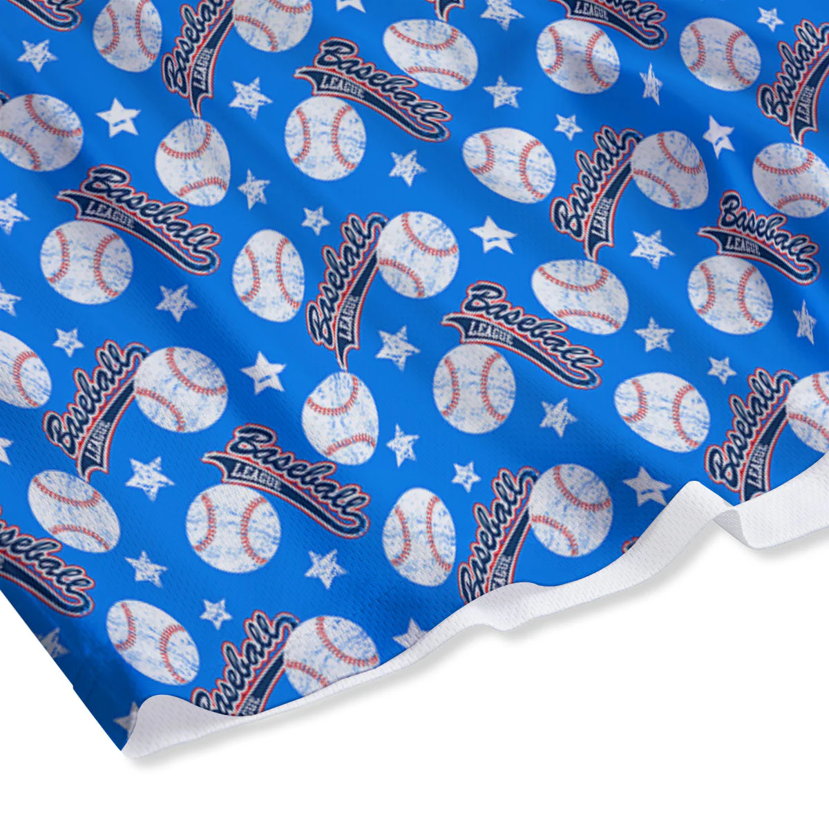 Baseball Blue Print Pattern Mesh Shorts - Image 4