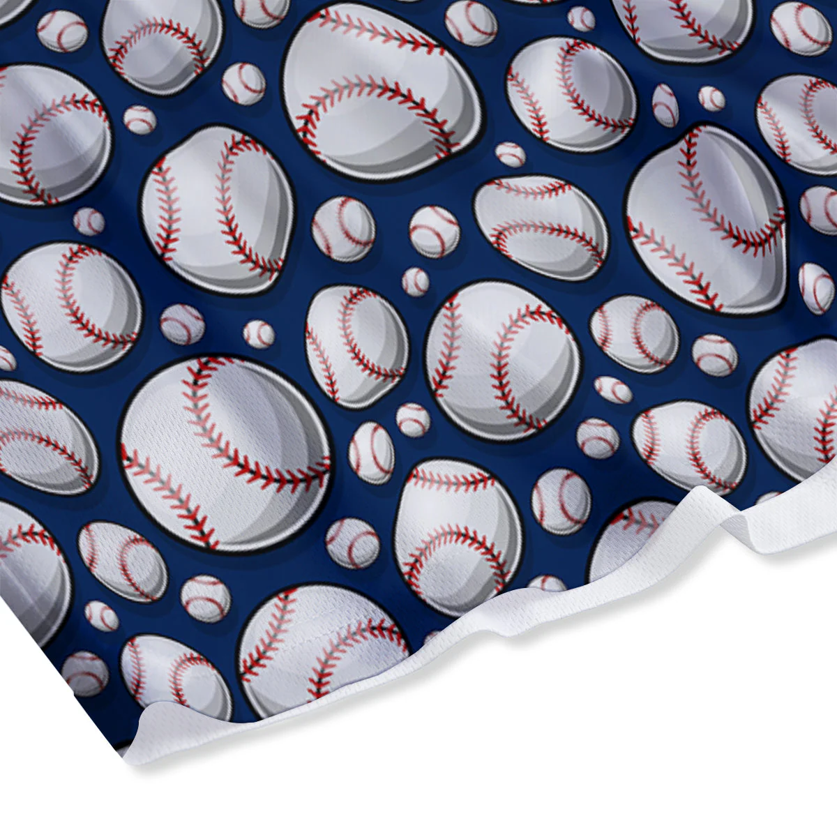 Baseballs Print Pattern Mesh Shorts - Image 4