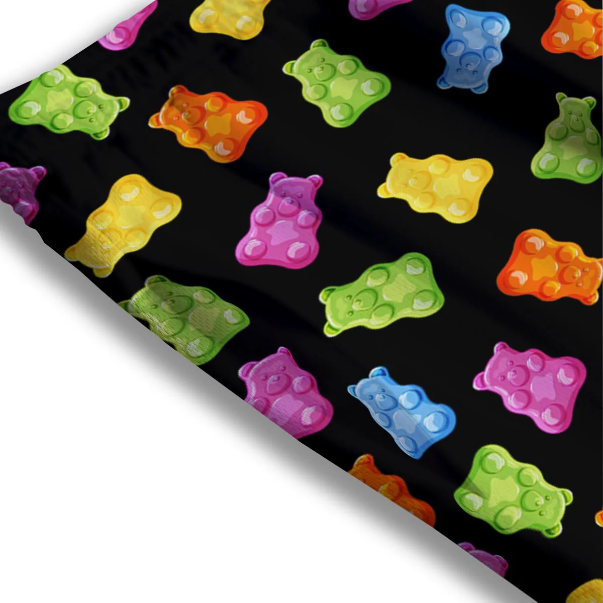 Bear Sweet Gummy Print Pattern Mesh Shorts - Image 3