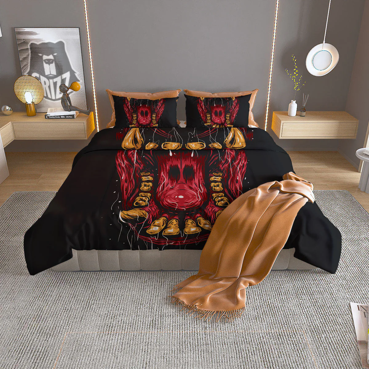 Beast Mouth Open Print Duvet Cover Bedding Set