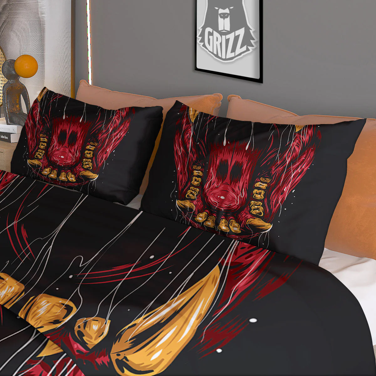 Beast Mouth Open Print Duvet Cover Bedding Set - Image 3