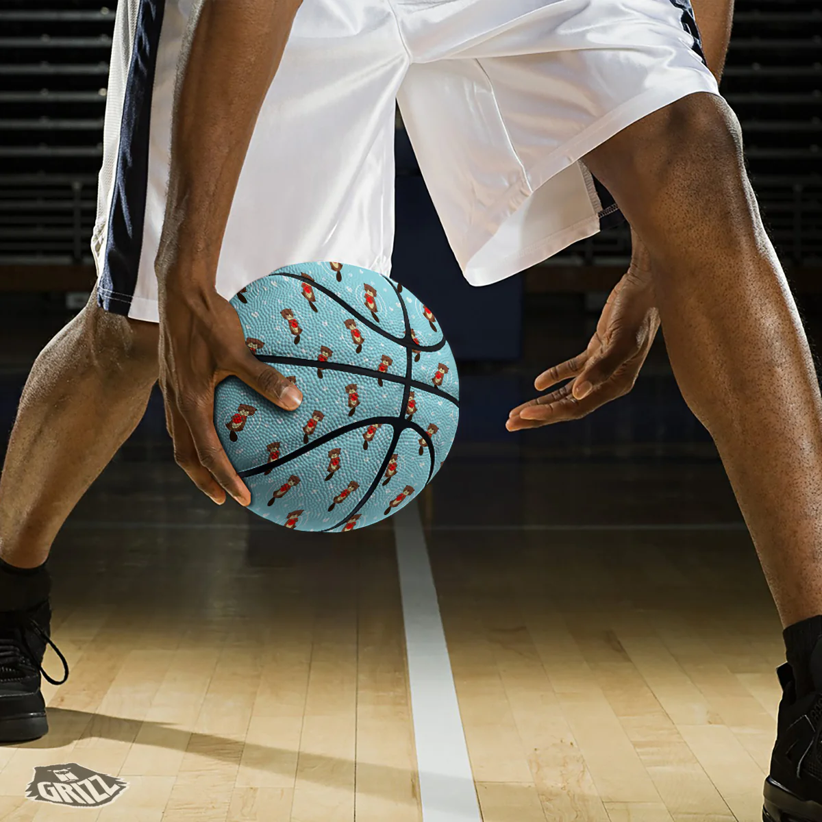 Beaver And Heart Print Pattern Basketball - Image 3