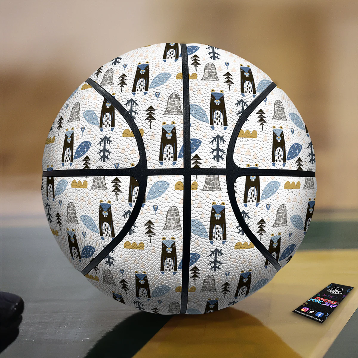 Beaver Cartoon Print Pattern Basketball