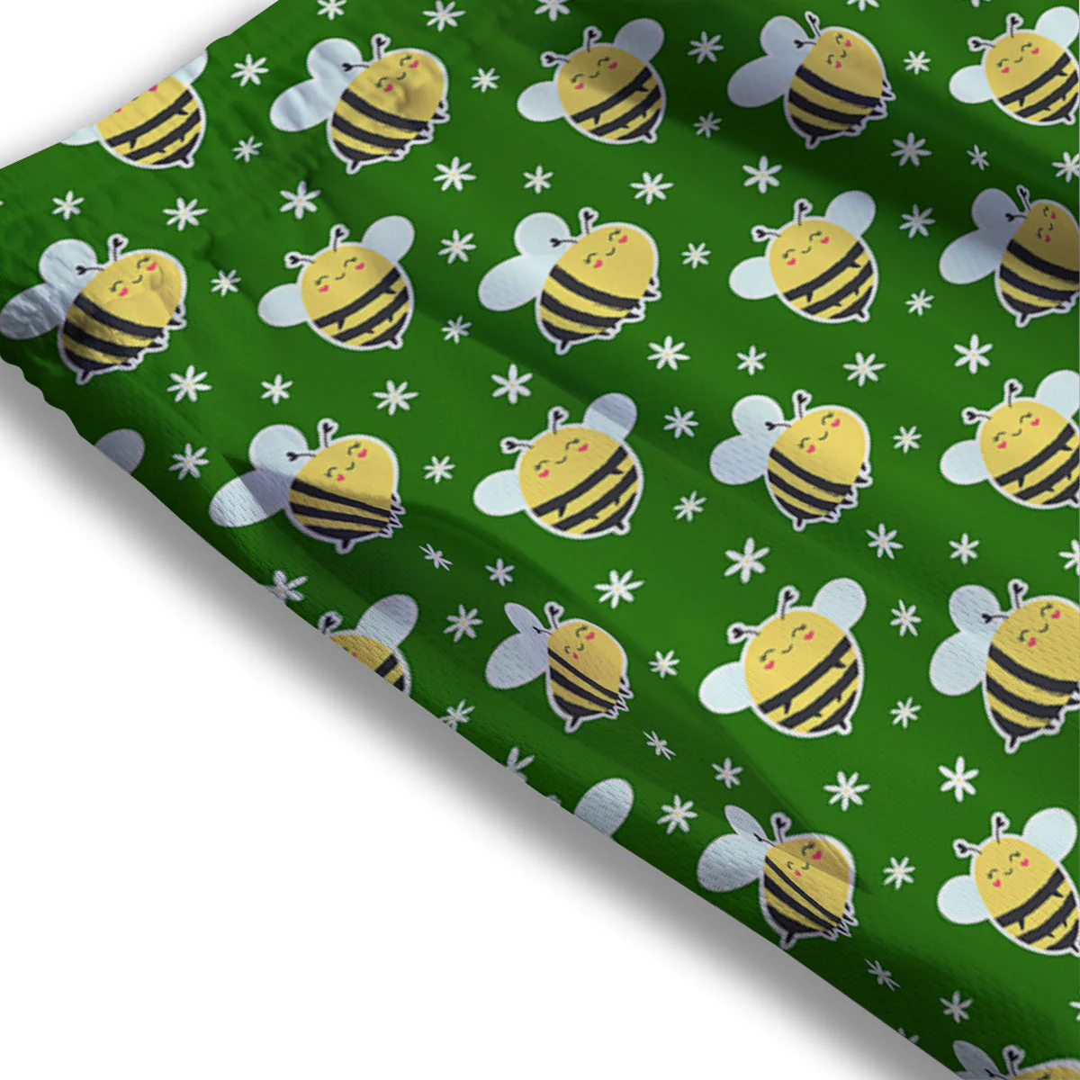 Bee Cute Honey Print Pattern Mesh Shorts - Image 3