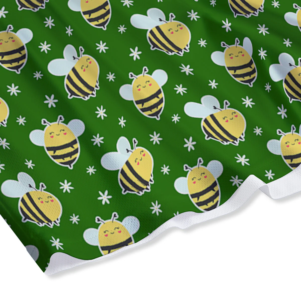 Bee Cute Honey Print Pattern Mesh Shorts - Image 4