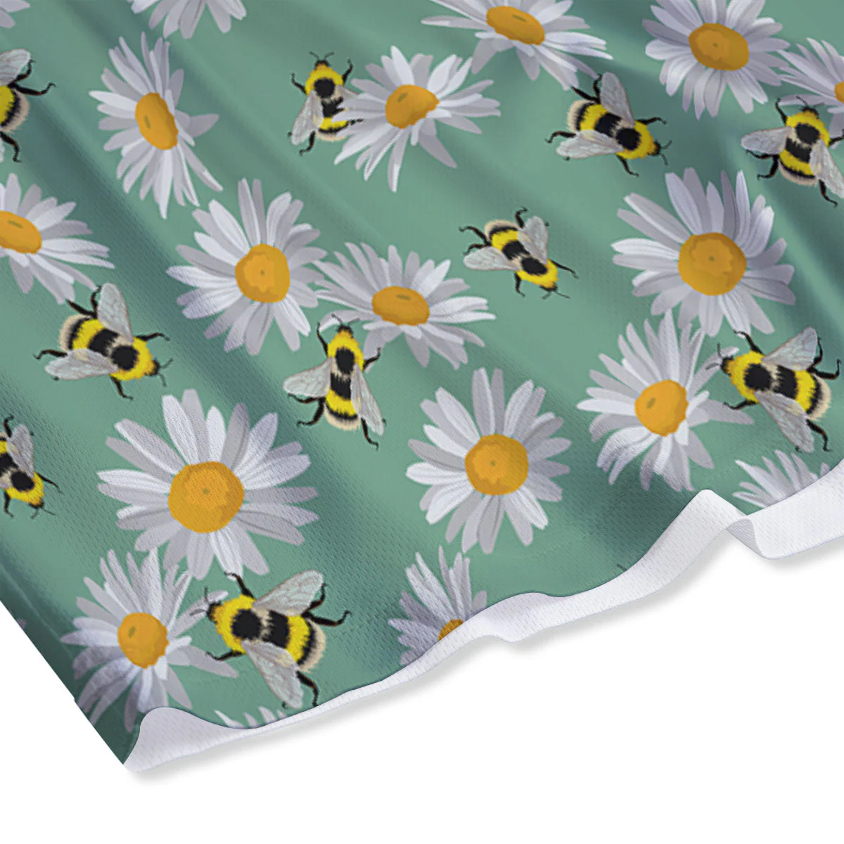 Bee Flower Print Pattern Mesh Shorts - Image 4