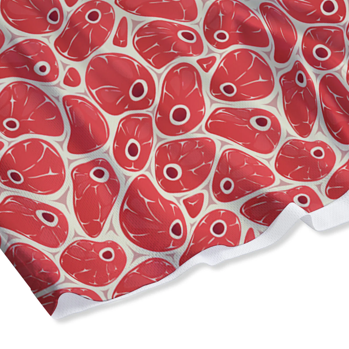 Beef Meat Print Pattern Mesh Shorts - Image 4