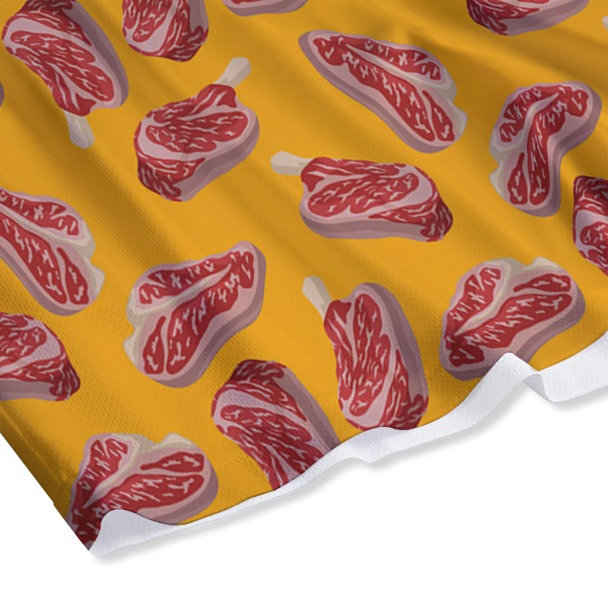 Beef Meat Steak Print Pattern Mesh Shorts - Image 4