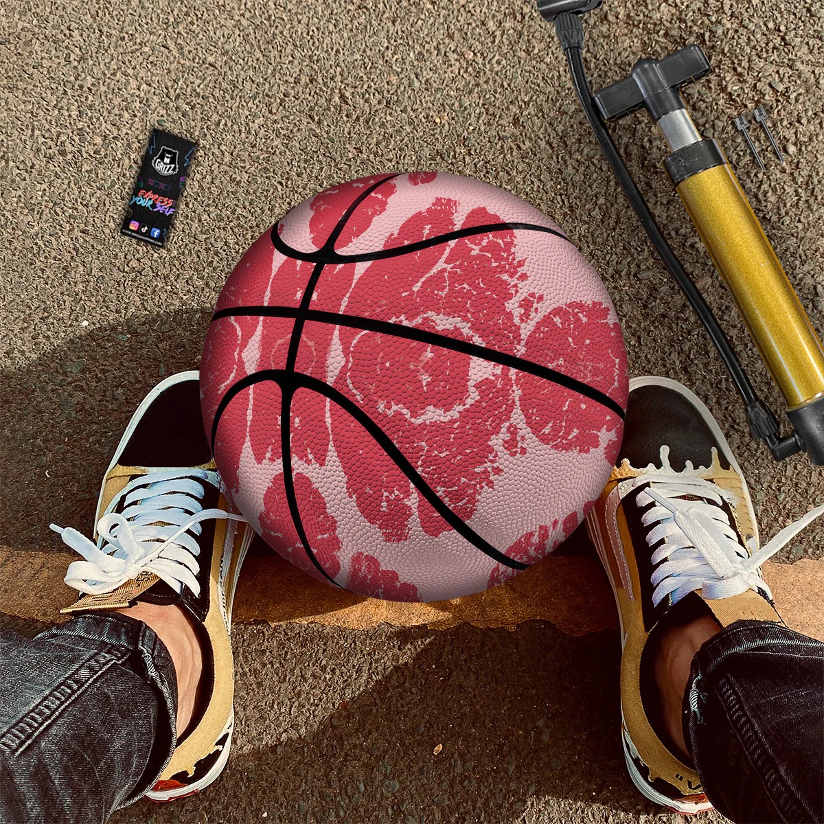 Beef Texture Print Pattern Basketball - Image 2